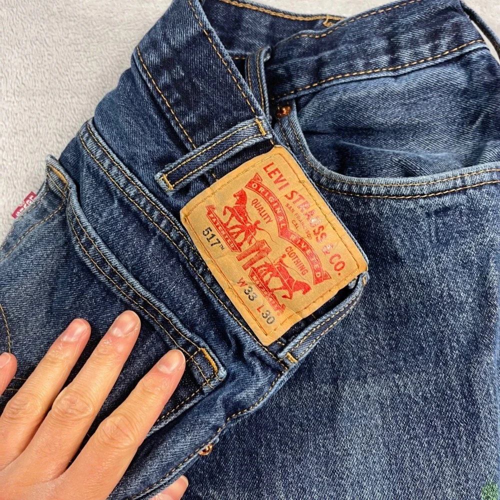 Levis 517 Bootcut Jeans Mens 33x30 Medium Wash Blue Cotton Denim 517-0217